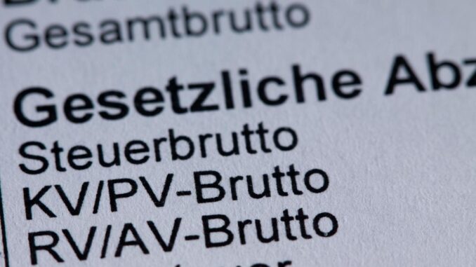 Das Bild zeigt den Ausschnitt einer Gehaltsabrechnung mit Abzügen in der Sozialversicherung.